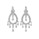 14k White Gold 1.00 G SI1 Round Diamond Chandelier Earrings